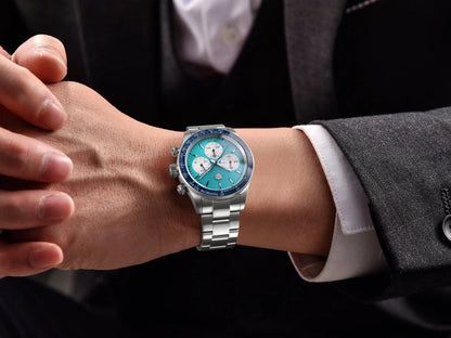 Rossitimi Casual Elegance Men Quartz Watch  Light Luxury Premium Stainless Steel Sapphire Small Three-Pin Luminous Diving Watch