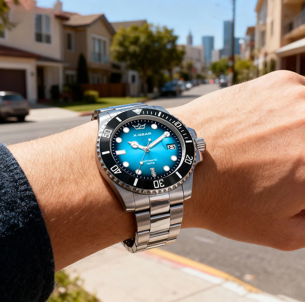 Water Ghost Luminous Dive Watch with Ceramic Bezel Waterproof Automatic Mechanical Movement Stainless Steel Watch Strap