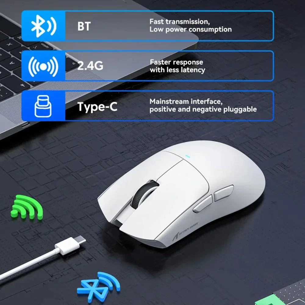 ATTACK SHARK X11SE ultra lagani bežični gaming miš, životni vijek od 20Million ciklusa, PAW3311 Gaming, 22KDPI, 400IPS, 40G, 1KHz, 65 Hours, 30mAH