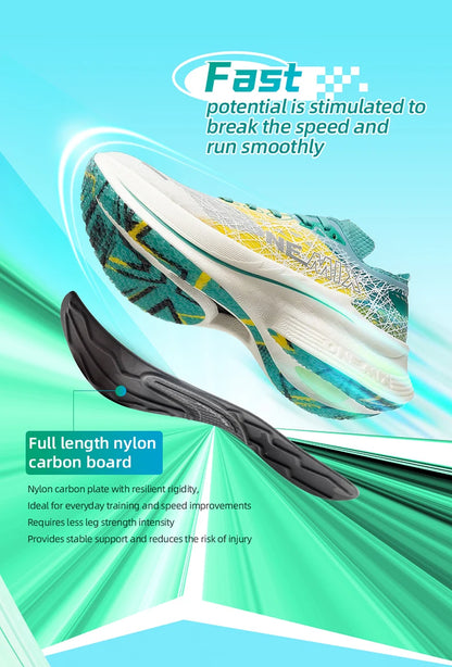 ONEMIX Carbon Plate Running Shoes for Men, Shock Absorption, Ultra-Light Sports Shoes, Rebound Outdoor Women Marathon Sneakers