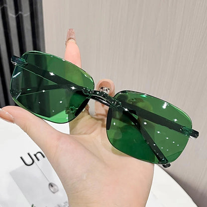 Classic Rimless Sunglasses Men Square Frame Sun Glasses Ultralight Male Driving Eyewear UV400 Goggles Retro Shades Oculos de sol