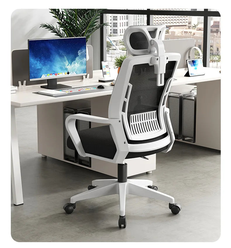 Home Office Ergonomic Seat Backrest: Liftable, Swivel, Waist Rest, Headrest, Gaming Chair