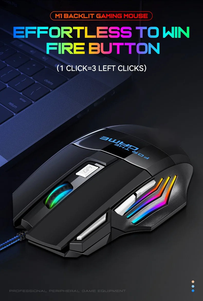 G6 kabelgebundene USB-Gaming-Maus mit 7 Tasten, Scrollrad, 5500DPI einstellbarem optischem Sensor und ergonomischem E-Sport-Design für Laptop, PC, Xiaomi