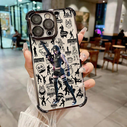 Hot Game F-Fortnites Plating Phone Case for Samsung A37 A57 A07 A36 A16 A06 A35 A55 A25 A26 A05s A15 A54 A34 A24 A14 A05 4G 5G