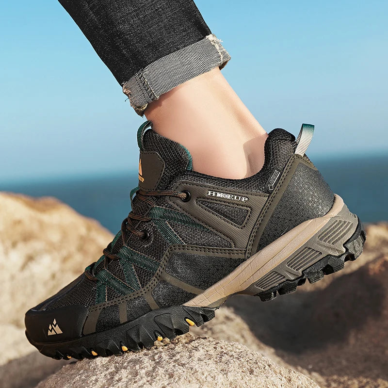 HIKEUP Sneakers traspiranti, ammortizzate e antiscivolo - Scarpe da trekking da uomo - Scarpe da corsa e trekking - Scarpe da montagna per attività all'aperto da uomo