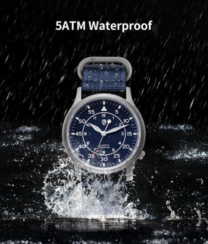 BERNY Titanium Men Quartz Watch AR Coating Sapphire Fashion Wristwatch Luminous VH31 Ultra-thin Wristwatch Waterproof 5ATM Watch