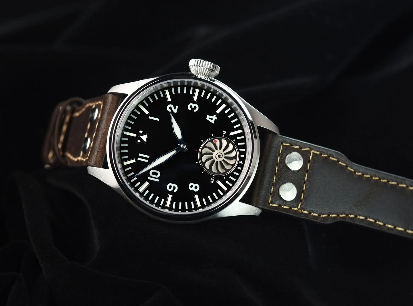 Hruodland 2025 new pilot ST3620 men's manual mechanical watch 43MM sapphire waterproof 10Bar BGW-9 retro reloj hombre