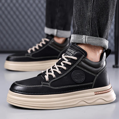 Pantofi Oxford casual pentru bărbați, din piele, cu talpă groasă, la modă, pentru exterior, fără toc, de calitate superioară, pantofi Oxford realizați manual, pentru plimbare
