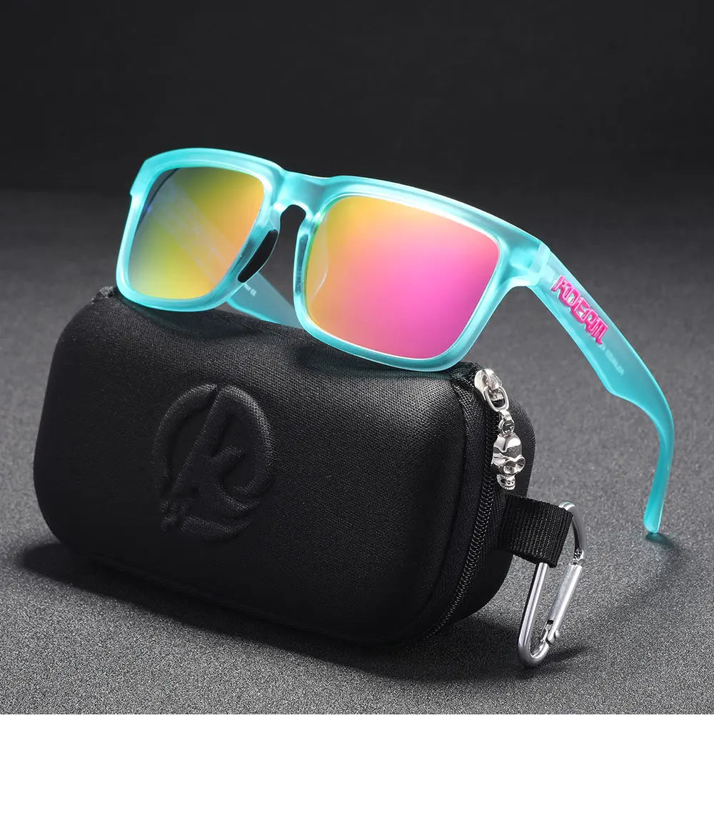 Kdeam 2026 High Quality Polarized Sunglasses for Men Transparent Gray Frame Fashion Unisex Outdoor Luxury Eyeglasses For Couple