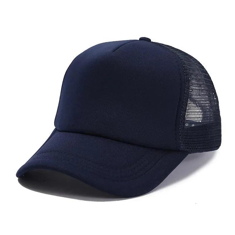 Unisex Cheaper 5 Panel Trucker Hat For Adult Summer Net Baseball Cap Men Women Blank Mesh Adjustable Sun Hat Visor