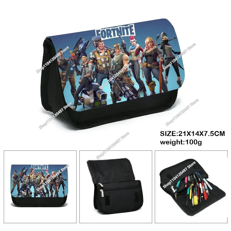 New Fortnite Pencil Case Cartoon Figure Printed Pencil Bags Cute Pencil Cases Boys School Supplies Children Birthday Gifts