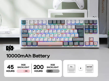 ISO-UK Layout EPOMAKER TH87 TKL Layout Wired/BT/2.4Ghz Wireless NKRO Mechanical Keyboard with 10000mAh Battery & RGB Light