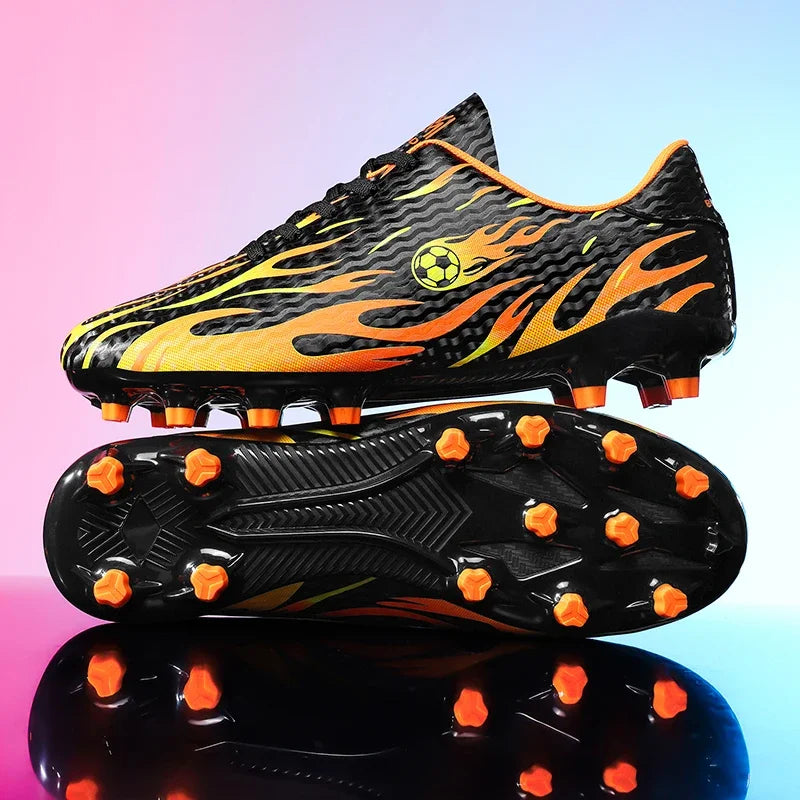 Chaussures de football professionnelles pour hommes, chaussures de sport pour jeunes, avec soutien de la cheville, crampons pour le football, chaussures de sport pour matchs en extérieur et entraînements, antidérapantes et
