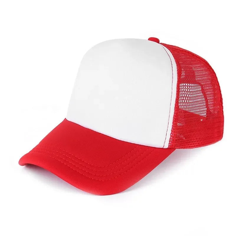 Unisex Cheaper 5 Panel Trucker Hat For Adult Summer Net Baseball Cap Men Women Blank Mesh Adjustable Sun Hat Visor