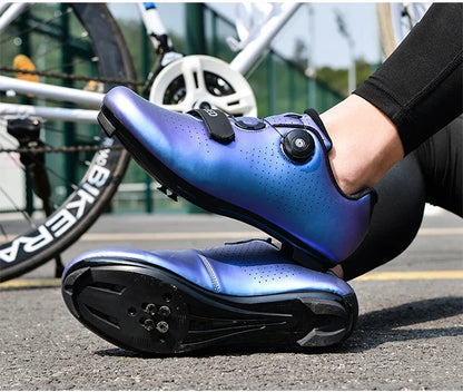 Professional New Sneakers Men Ultralight Double Buckle Cycling Shoes MTB Luminous Road Bike Shoes