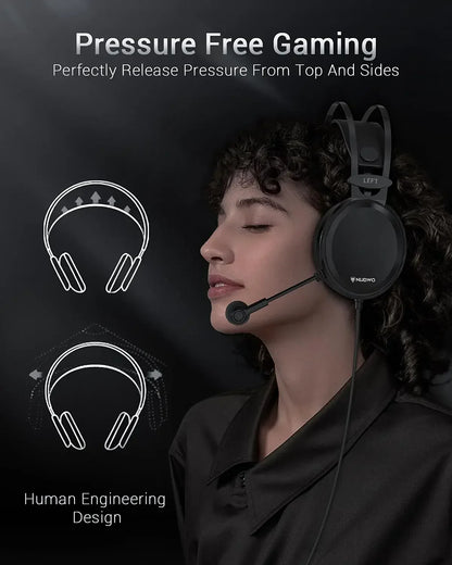 NUBWO casque de jeu filaire sur l'oreille avec micro antibruit casques N7 Gamer PS4 Xbox One casque stéréo pour PC/MAC/PS4/PS5