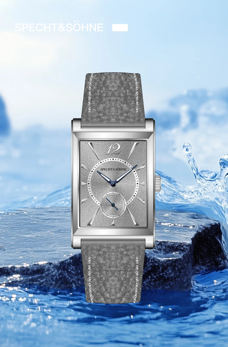 2025 New Fashion Specht & Söhne Square Watch Men's Watches Ultrathin Japan Movement Casual Men's Watch Black Color Men's Watch 26MM