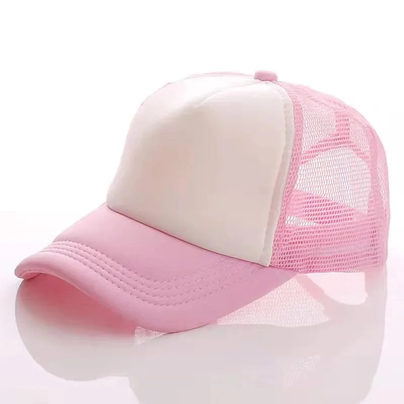 Unisex Cheaper 5 Panel Trucker Hat For Adult Summer Net Baseball Cap Men Women Blank Mesh Adjustable Sun Hat Visor