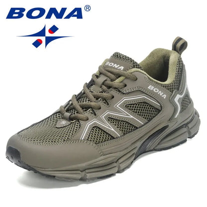 BONA 2023 New Designers Jogging Shoes Men Running Shoes Breathable Brand Sneakers Man Sports Training Walking Shoes Breathable m
