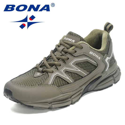 BONA 2023 New Designers Jogging Shoes Men Running Shoes Breathable Brand Sneakers Men's Sports Training Walking Shoes Breathable Mesh