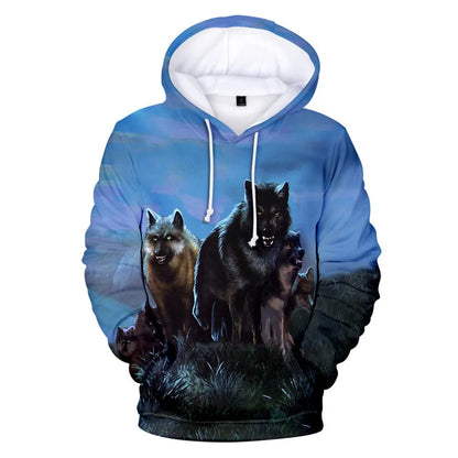 Cool Space Galaxy Wolf Hoodie Hoodies Men Bright Wolf Fashion Handsome Wolf Hoodies Spring Autumn Pullovers Sweatshirts Sweat