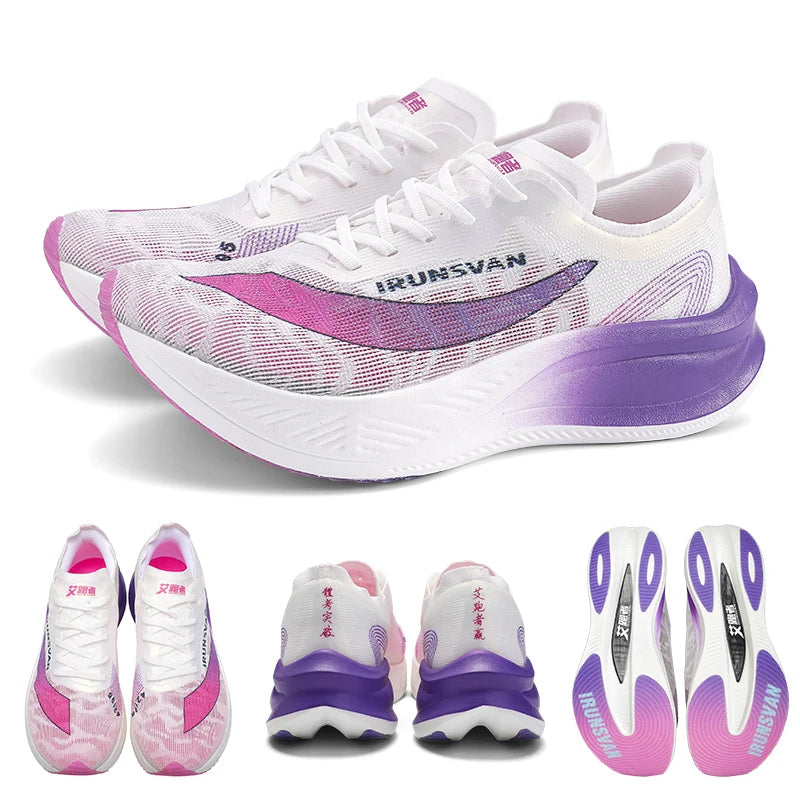 IRUNSVAN Scarpe da corsa professionali da maratona da uomo con piastra in carbonio in nylon, scarpe sportive da strada, scarpe da ginnastica leggere da donna, sneakers sportive