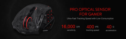 Redragon M913 Wireless Gaming Mouse, 16000 DPI RGB Gaming Mouse, Dual Mode Wired & 2.4GHz Wireless Gaming Mouse with 16 Programmable Buttons