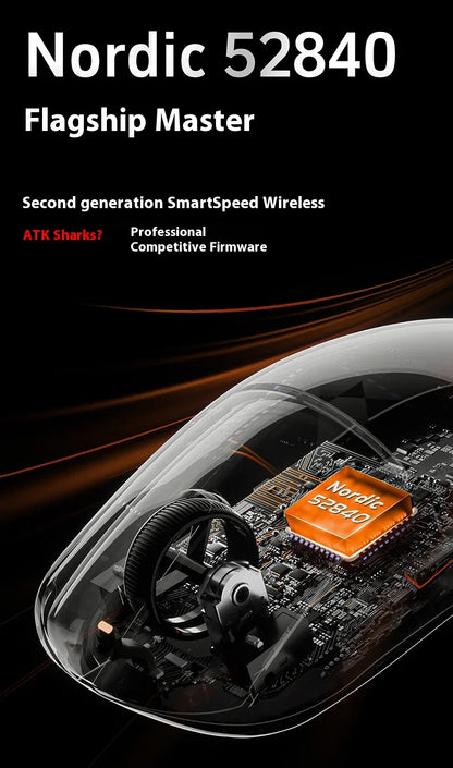 ATK A9 Ultra Wireless Gaming Mouse Tri-Mode 8K, 53g Lightweight Gaming Mouse with Bluetooth, 2.4GHz & Wired, Esports Mouse for PC