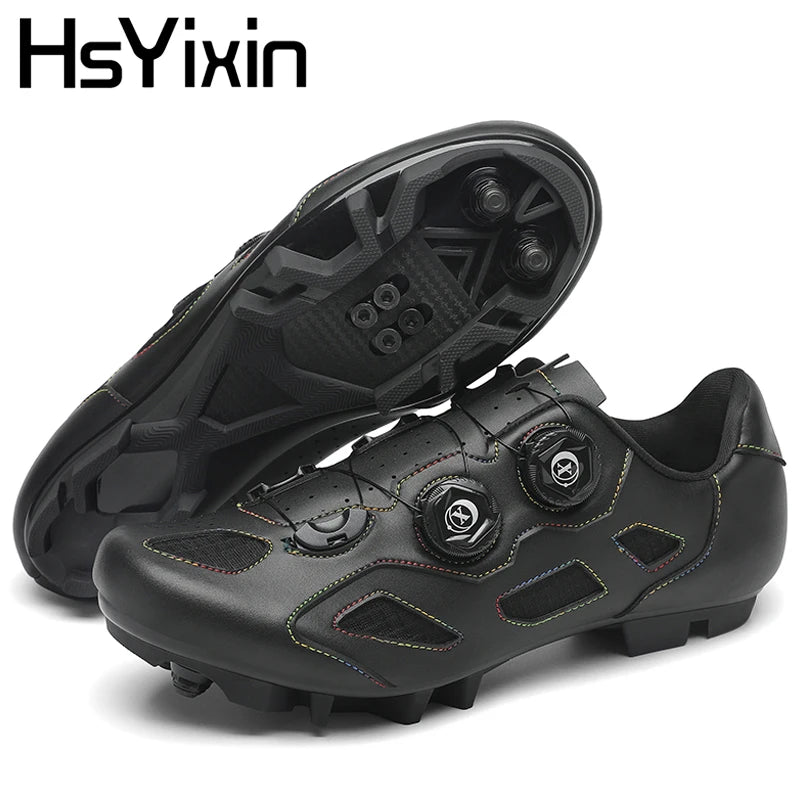 Pantofi de mountain bike pentru bărbați, pantofi de ciclism cu cataramă rapidă, compatibili cu pedalele cu sistem SPD, pentru interior și exterior, pantofi MTB pentru femei