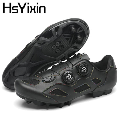 Pantofi de mountain bike pentru bărbați, pantofi de ciclism cu cataramă rapidă, compatibili cu pedalele cu sistem SPD, pentru interior și exterior, pantofi MTB pentru femei