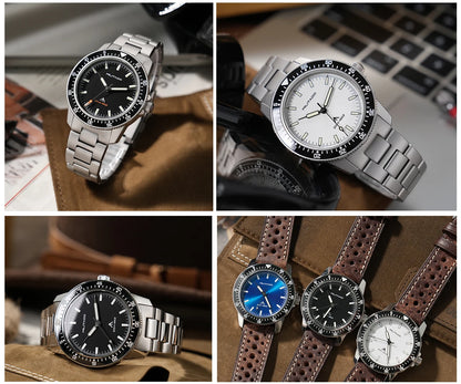 MILITADO ML25 VH31 Sweep Second Quartz Watch Men Swiss Ronda 515 Movement 200m Sapphire Crystal Ceramic Bezel 316L Steel Watches