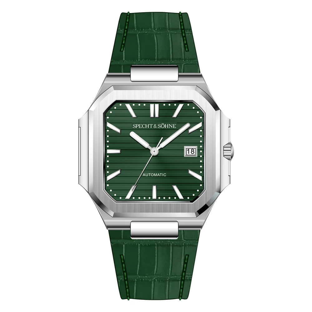 2025 Specht & Söhne Men's Classic Cubic Automatic Mechanical Watch 50M Waterproof Luminous Sapphire Crystal Reloj Hombre 41MM