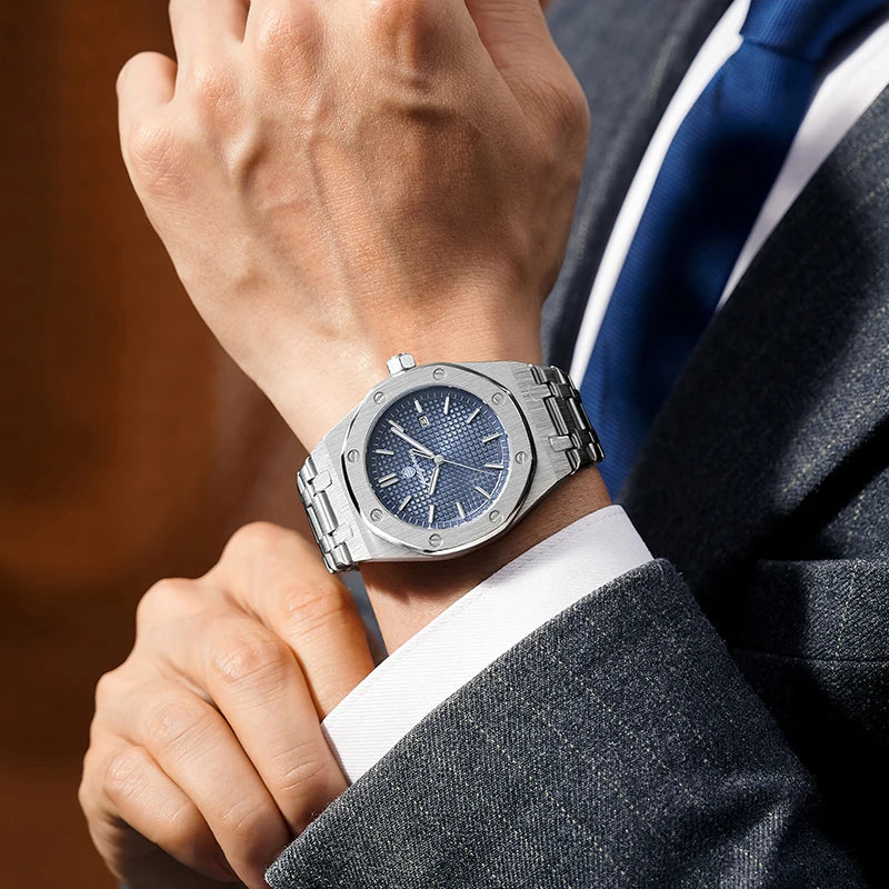 PAAZOMU Luxury Square Man Quartz Watch Waterproof Luminous Date Men's Watch High Quality Stainless Steel Business Men Watches