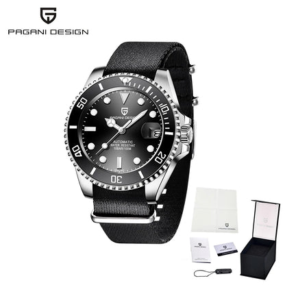 New PAGANI DESIGN Diving Automatic MechanicalWatch Luxury Sports WaterproofWatch Stainless Steel Sapphire Luminous Watch for Men