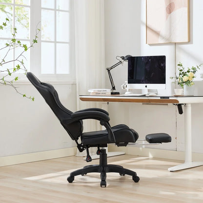 Ergonomic Gaming Chair 360° Reclining Office Chair with Footrest, Adjustable Height Racing Chair with Lumbar Support and Headrest