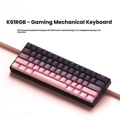 Clavier mécanique filaire K61 USB Mini Gaming, remplaçable à chaud, avec câble détachable