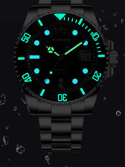 Water Ghost Luminous Dive Watch with Ceramic Bezel Waterproof Automatic Mechanical Movement Stainless Steel Watch Strap