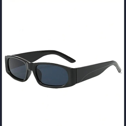 Hiphop Style Narrow Frame Black Sunglasses Men's Retro Effortless Orange Sunglasses UV400
