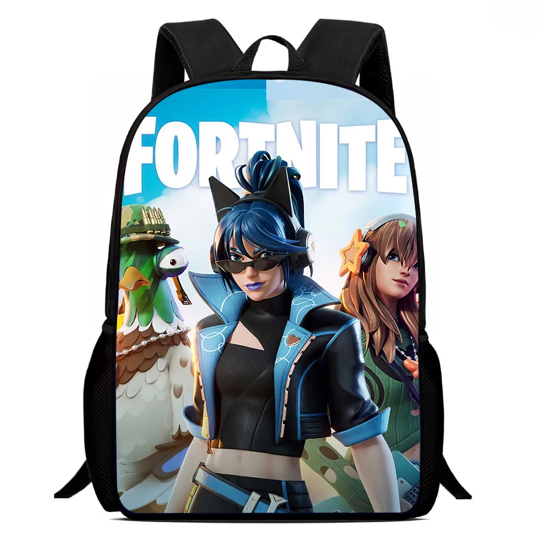 Fortnite 15 Inch Cartoon School Backpack for Kids Boys Girls, Cool Game Printed Lightweight Backpack Large Suitable for Ages 5-8