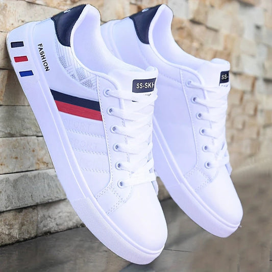 Men's Low-Top Skateboarding Sneakers - Breathable Synthetic Upper, Durable PVC Sole, Round Toe Design, Suitable for Casual and Formal Wear Skateboard Shoes, Casual Shoes, Stylish Lace-Up Design, Equipped with Comfortable Fabric