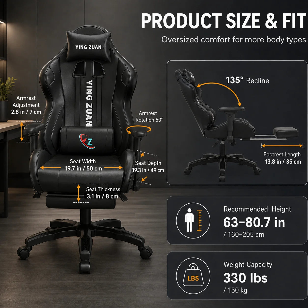 AOLIVIYA Modern Light Ergonomic Gaming Computer Chair Reclining For College Students Men Dormitory Home Office Study Room Seat