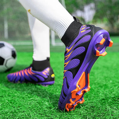 Herren-Fußballschuhe Sport FG/TF Outdoor-Fußballschuhe Training Jungen Wettkampf rutschfest mit langen Stollen Hallen-Futsal bequem