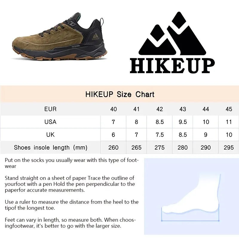 HIKEUP Najnovejši moški pohodniški čevlji, odporni na obrabo, protizdrsni, za zunanjo uporabo, plezanje, treking, lov, moški športni čevlji iz usnja in semiša