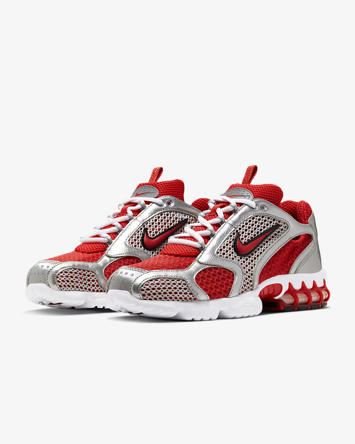 Nike Air Zoom Spiridon Cage 2 Scarpe casual unisex basse Abbigliamento sportivo Grigio e rosso Resistenti all'usura Calzature lifestyle CJ1288-600