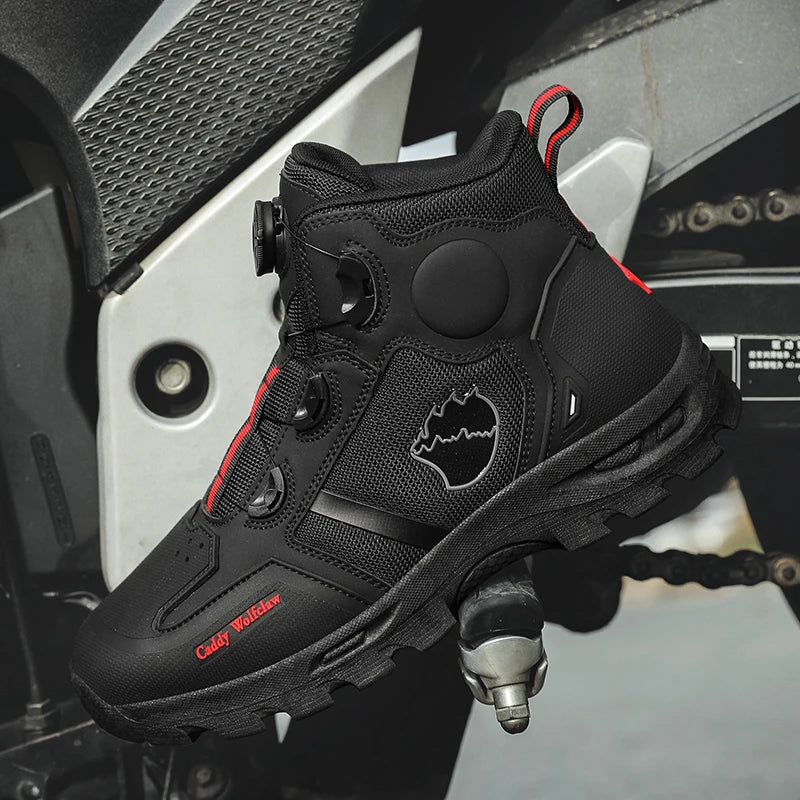 Bottes de moto imperméables pour hommes, chaussures de cyclisme pour Motocross, course de moto tout-terrain, Anti-chute, équipement respirant doux