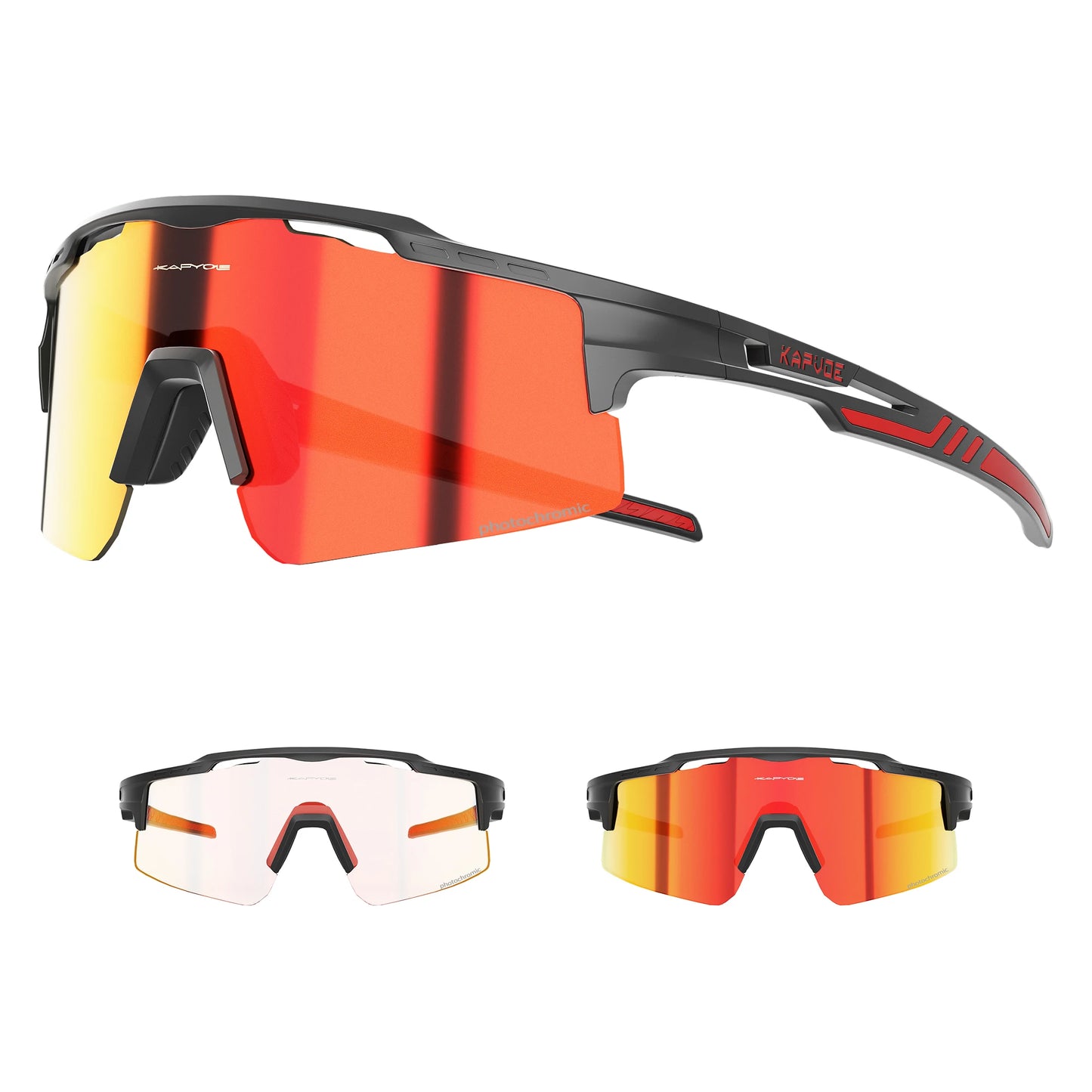 Kapvoe Outdoor Photochromic Bicycle Sports Glasses Men Women Road Cycling Sunglasses UV400 MTB Cycling Eyewea Driving Goggles