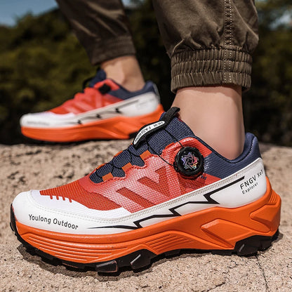 Zapatillas de senderismo transpirables para hombre — Hebilla giratoria, suela antideslizante