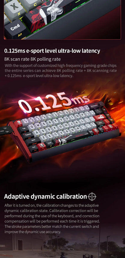 SKYLOONG GK61/GK68 HE Magnetische Tastatur Aluminiumgehäuse 8000hz RT0.01mm Rapid Trigger PBT-Tastenkappen RGB-Hintergrundbeleuchtung kabelgebundene Gaming-Tastatur