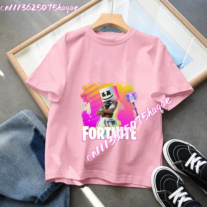 Fortnites Series Summer Child Clothing Hot Game Boys Girls T-Shirt Cartoon Print Kids Short Sleeve Tops Funny Birthday Gifts