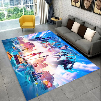 F-Fortnites Cartoon Game Carpet Rug for Playroom Bedroom Living Room Sofa Home Doormat Decor, Area Rug Non-slip Floor Mat Gift